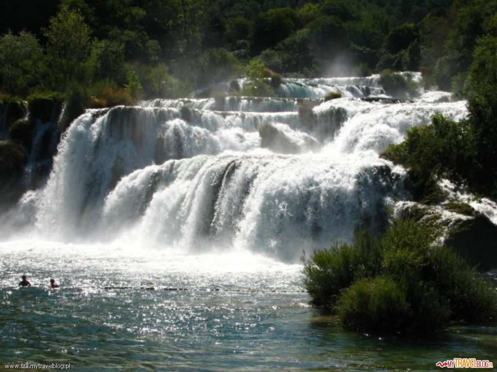 Największy wodospad w Krka - Skandinsy Buk ma aż 17 kaskad