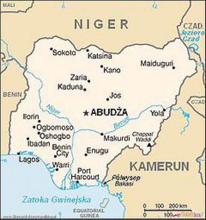 mapka Nigerii wzięta ze strony wikipedia